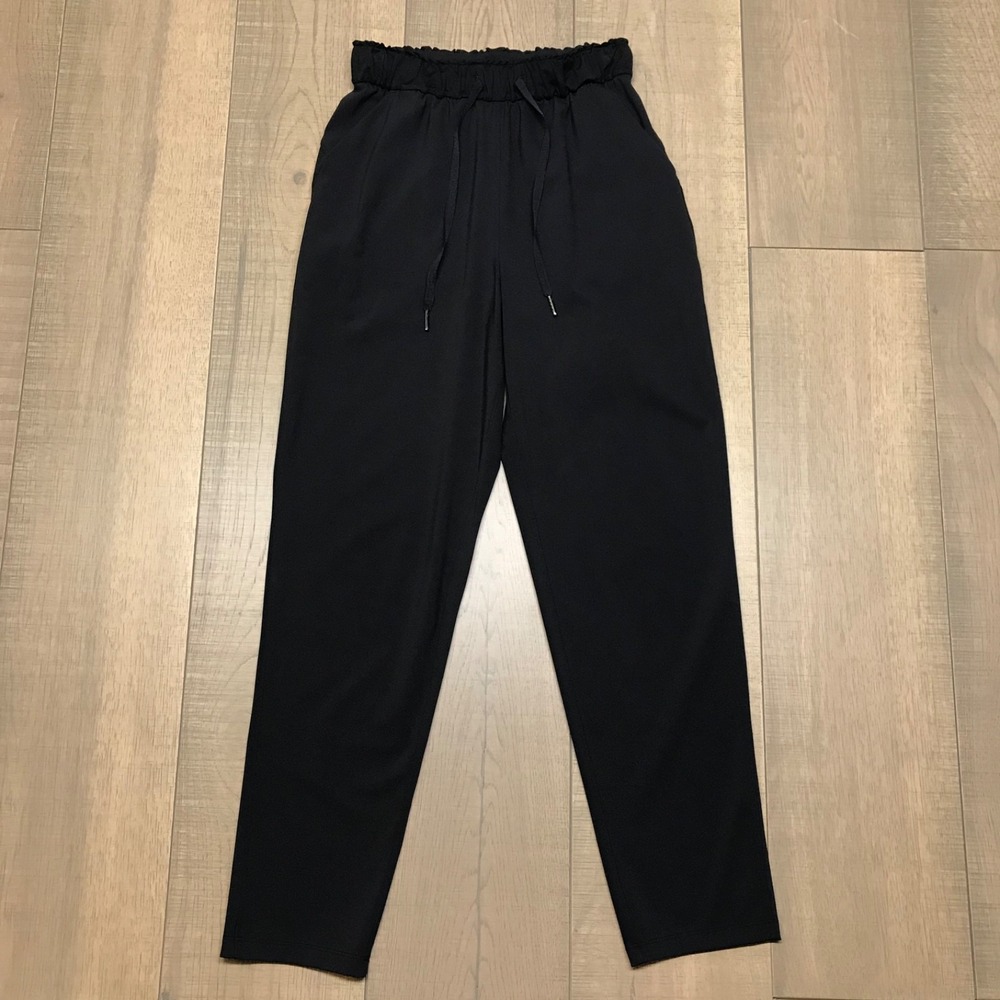 Lululemon Pants Womens Sz 4 Black Keep Moving Pant‎ Relaxed Drawstring High Rise